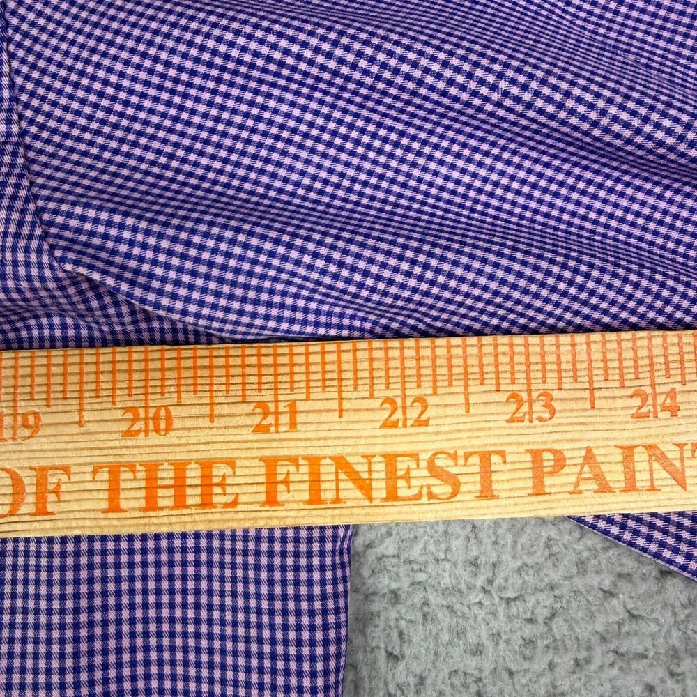 Eton Shirt Men 40 15 3/4 Purple Gingham Check Contemporary Long Sleeve Button Up